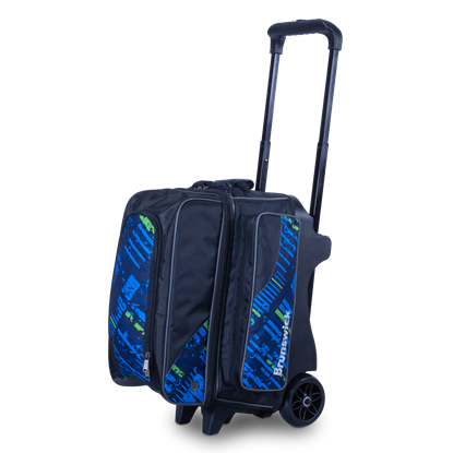 Picture of Brunswick Punisher Double 2 Ball Roller Blue Green Bowling Bag