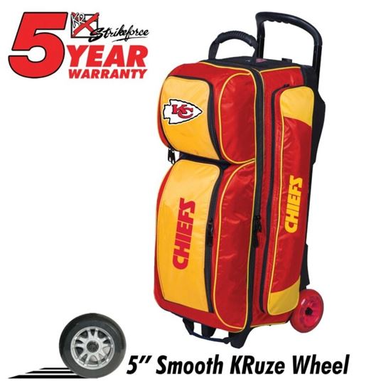 Picture of KR Kansas City Chiefs Premium 3 Ball Triple Roller NFL Bowling Bag